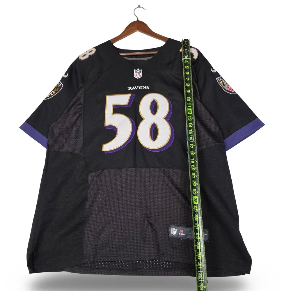 Nike Baltimore Ravens Elvis Dumervil #58 Black On Field Football Jersey Men's 52